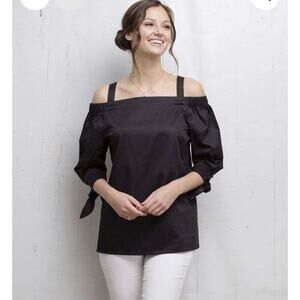 Tyler Boe “Cali” Top Black Off Shoulder Cotton MED